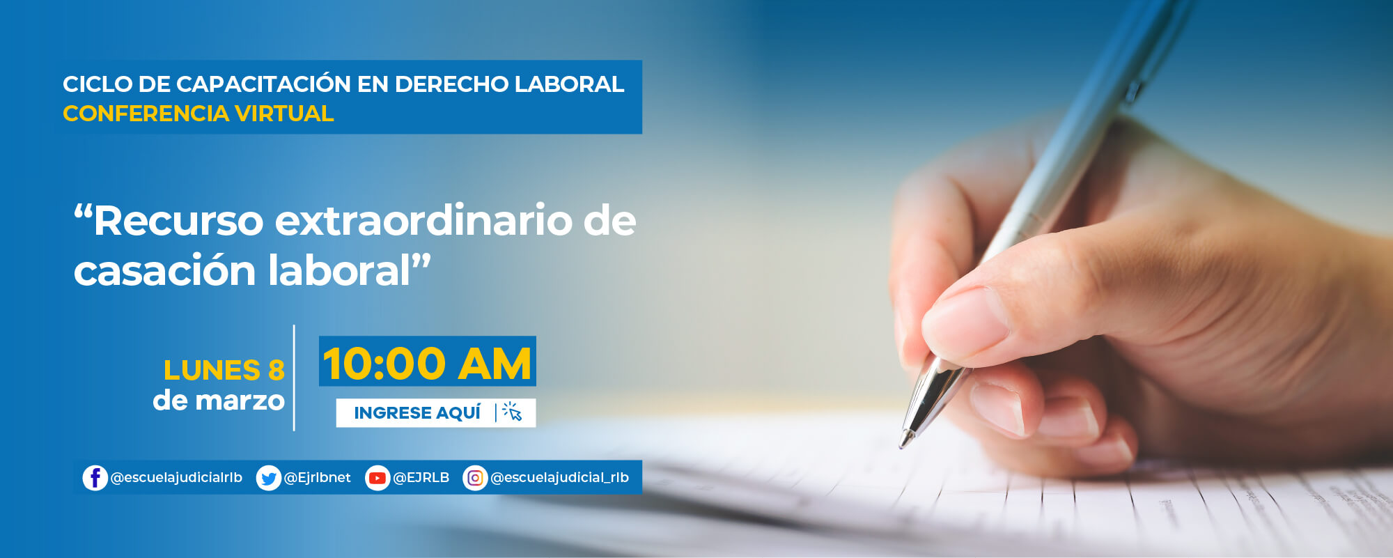 CICLO DE FORMACIÓN EN DERECHO LABORAL CONFERENCIA VIRTUAL "RECURSO EXTRAORDINARIO DE CASACIÓN LABORAL” Parte 1
