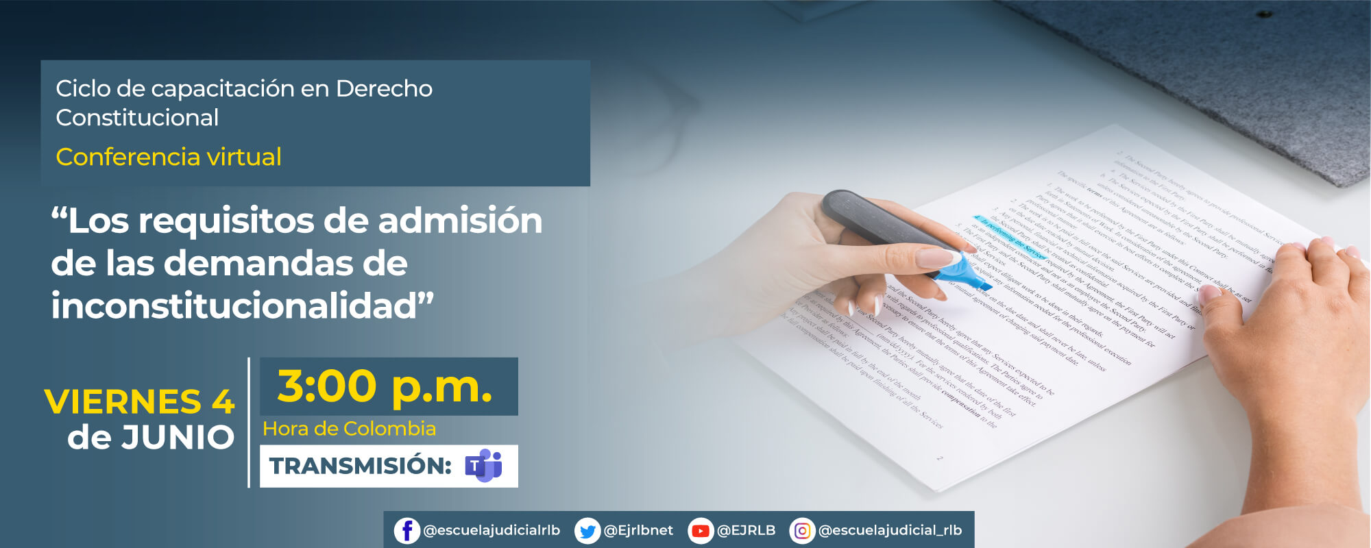 4ª Conferencia Virtual: “Los requisitos de admisión de las demandas de inconstitucionalidad." 