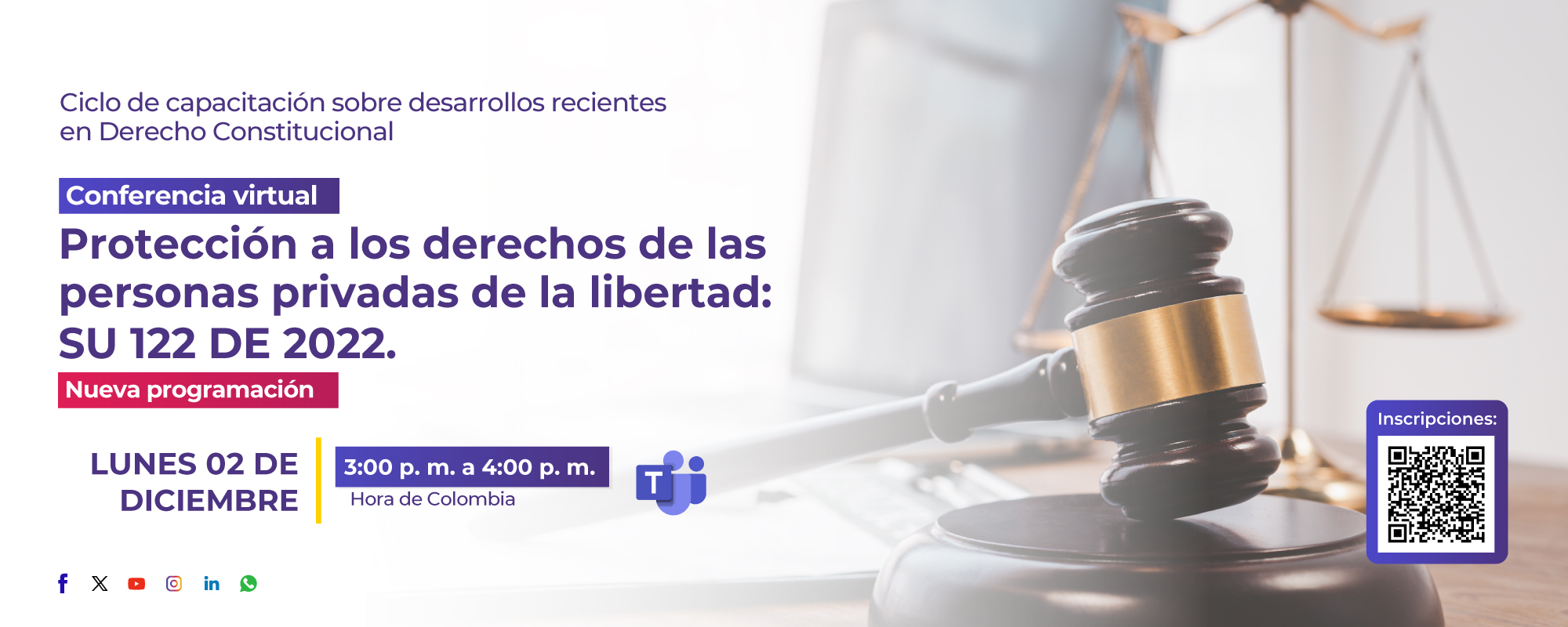 PROTECCIÓN A LOS DERECHOS DE LAS PERSONAS PRIVADAS DE LA LIBERTAD: SU-122 DE 2022