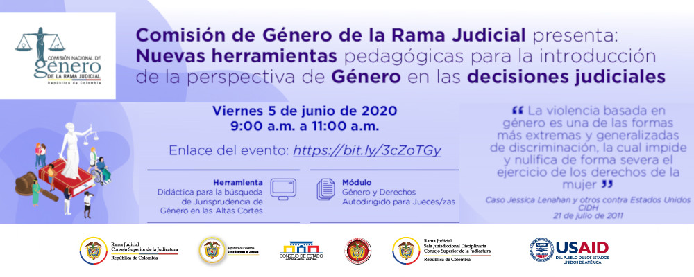 ACTIVIDAD ONLINE:   PRESENTACION NUEVAS HERRAMIENTAS PEDAGÓGICAS PARA LA INTRODUCCIÓN DE LA PERSPECTIVA DE GÉNERO EN LAS DECISIONES JUDICIALES