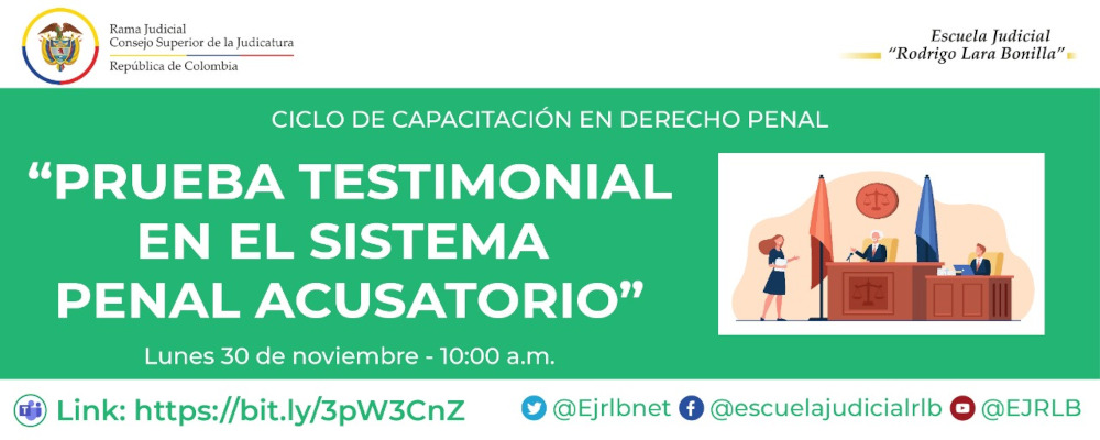II CICLO DE CAPACITACIONES EN DERECHO PENAL  7ª VIDEOCONFERENCIA:   “PRUEBA TESTIMONIAL EN EL SISTEMA PENAL ACUSATORIO”