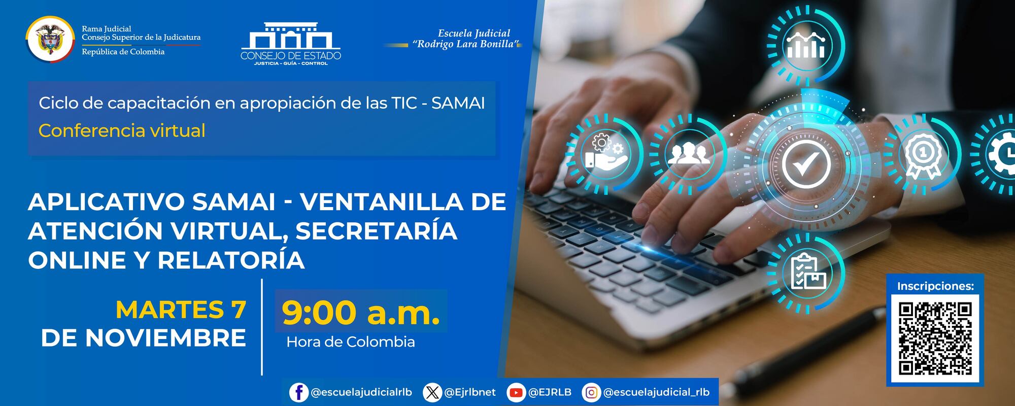 CONFERENCIA VIRTUAL:   “APLICATIVO SAMAI – VENTANILLA DE ATENCIÓN VIRTUAL, SECRETARÍA ONLINE Y RELATORÍA”