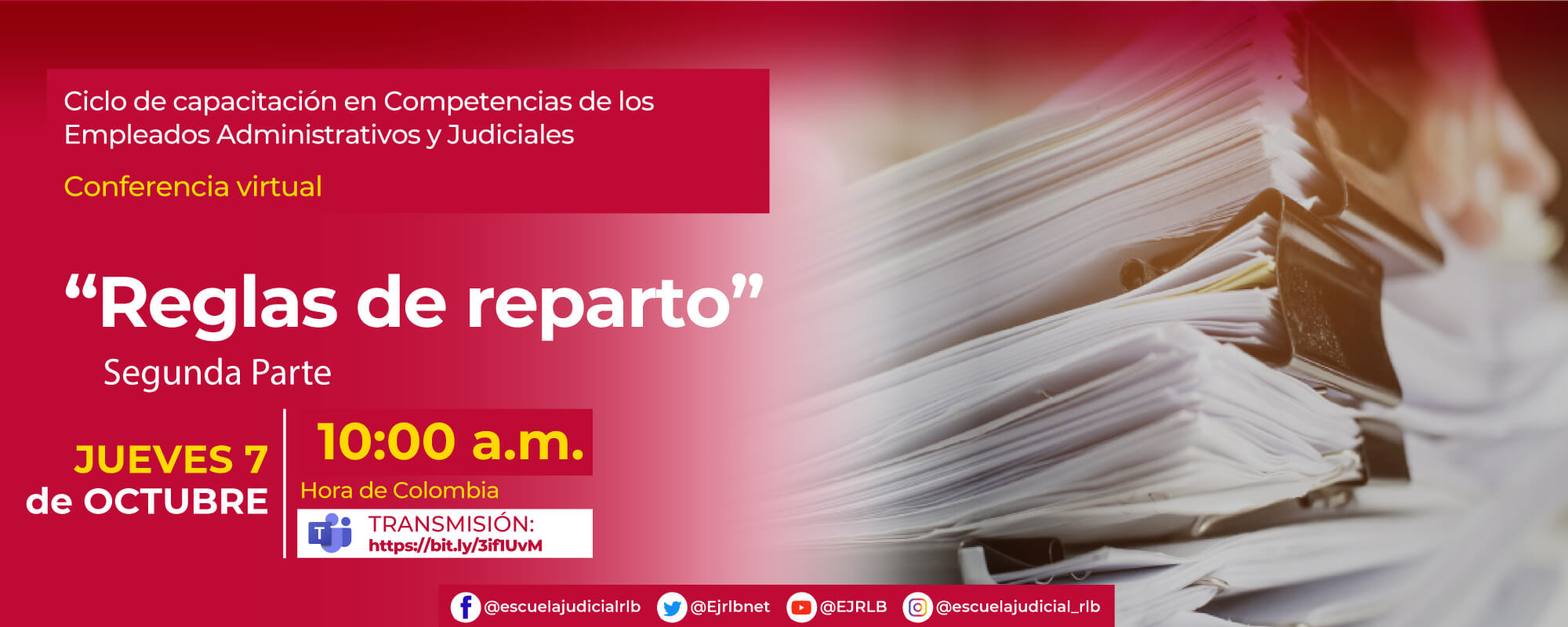 1ª CONFERENCIA VIRTUAL:    “REGLAS DE REPARTO, SEGUNDA PARTE”  