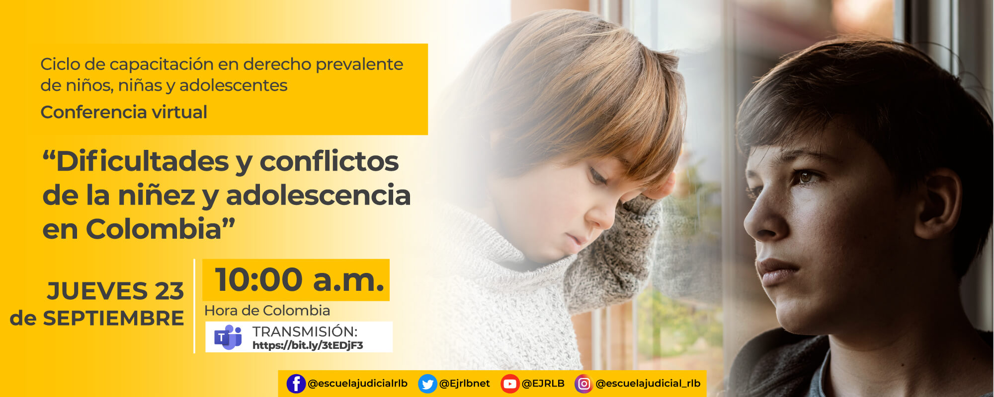 1ª Conferencia Virtual: “DIFICULTADES Y CONFLICTOS DE LA NIÑEZ Y ADOLESCENCIA EN COLOMBIA”.