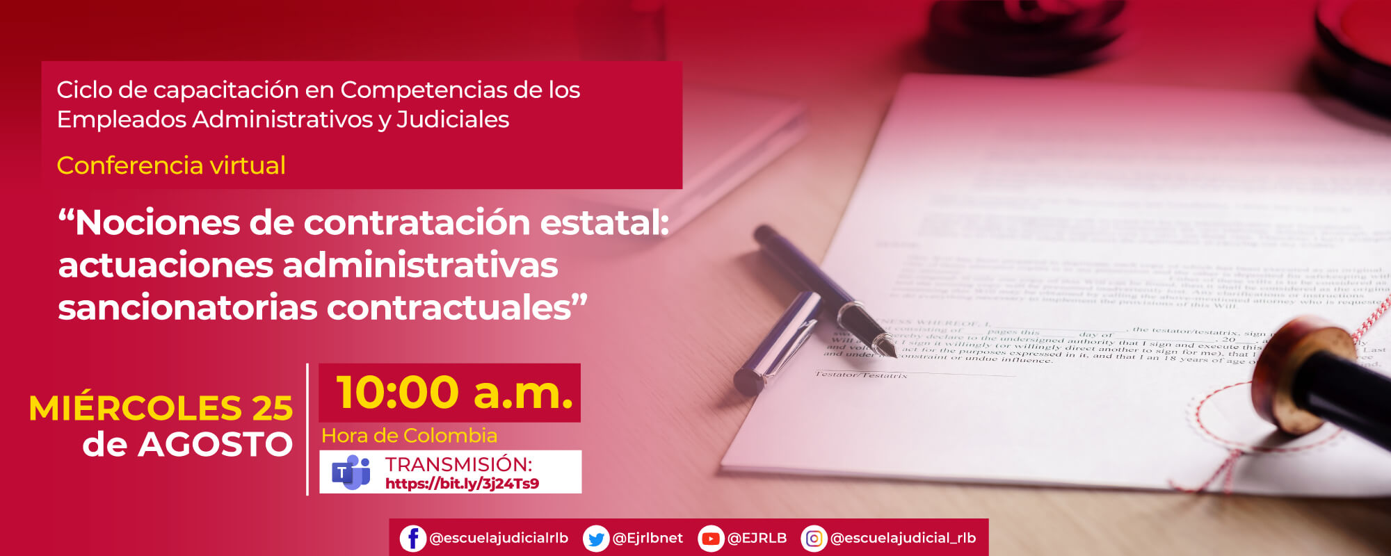 7a Conferencia Virtual: “NOCIONES DE CONTRATACIÓN ESTATAL: ACTUACIONES ADMINISTRATIVAS SANCIONATORIAS CONTRACTUALES”.
