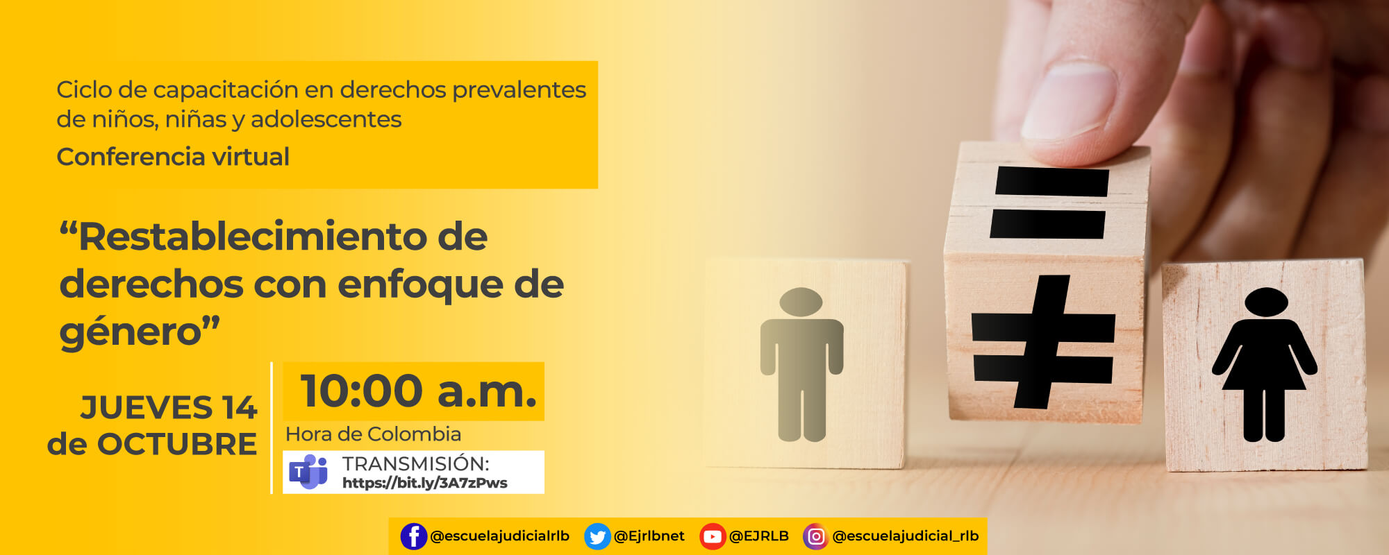 4ª CONFERENCIA VIRTUAL:    “RESTABLECIMIENTO DE DERECHOS CON ENFOQUE DE GÉNERO”    