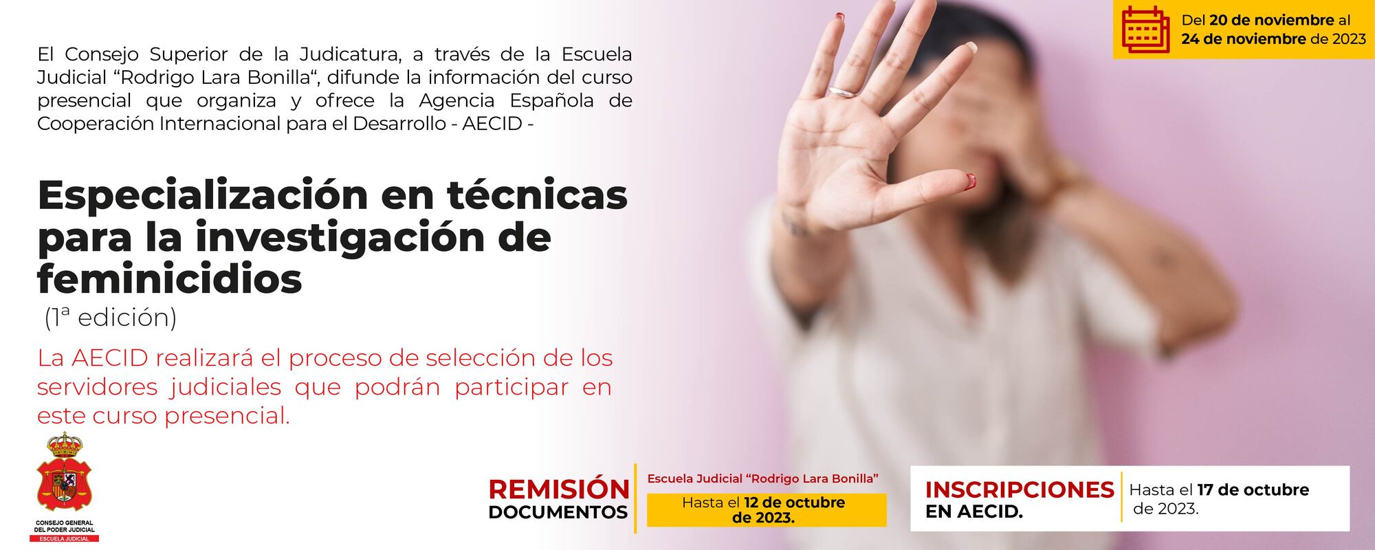 Especialización en técnicas para la investigación de feminicidios (1ª edición). Presencial