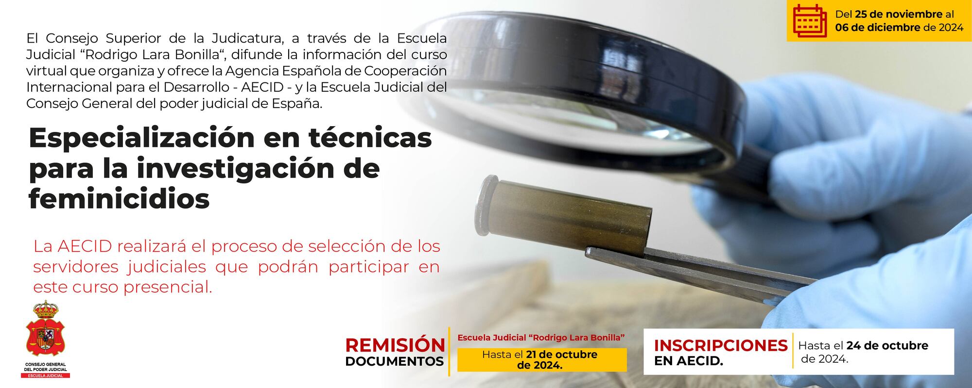 PRESELECCIÓN DE SERVIDORES JUDICIALES PARA PARTICIPAR EN EL CURSO OFERTADO POR AECID 