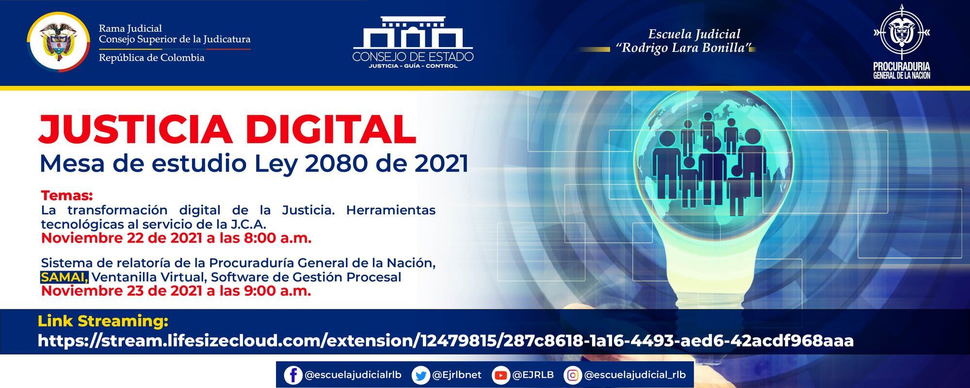 JUSTICIA DIGITAL   Mesa de Estudio Curso Ley 2080 de 2021 