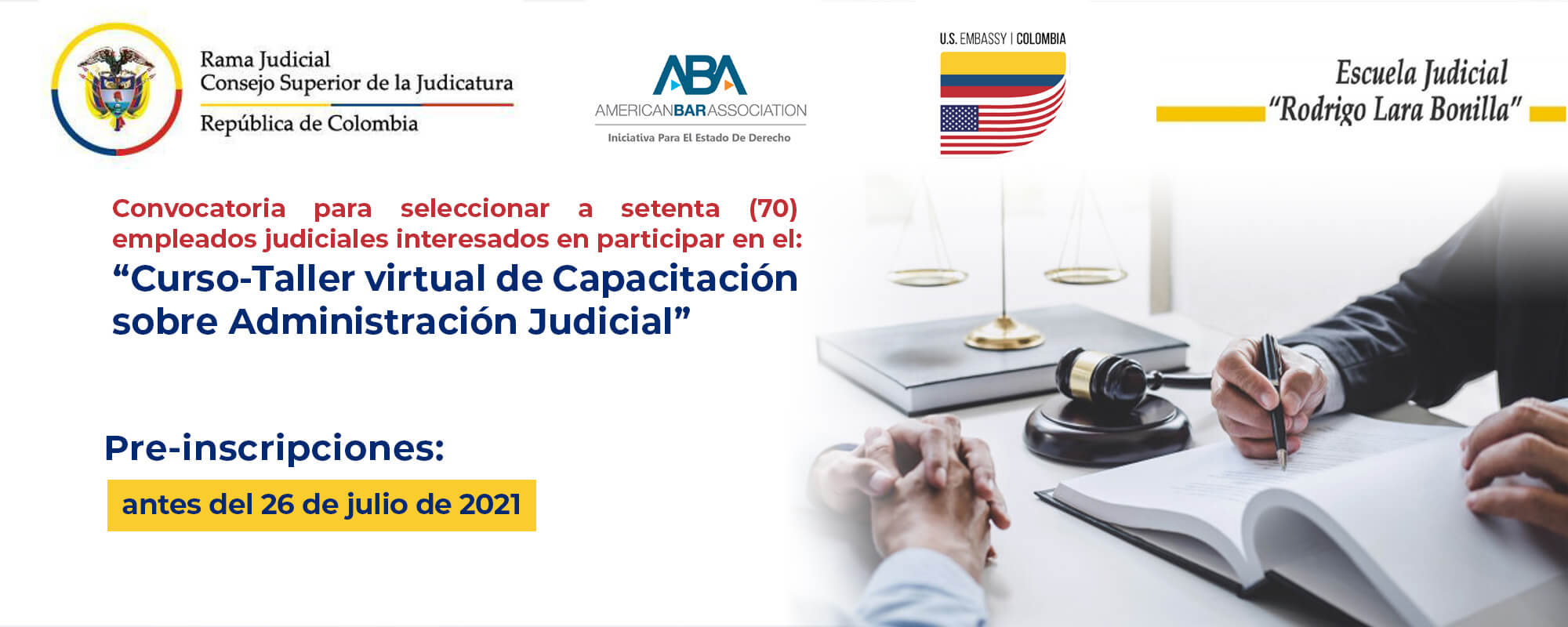 Curso-Taller virtual de Capacitación sobre Administración Judicial