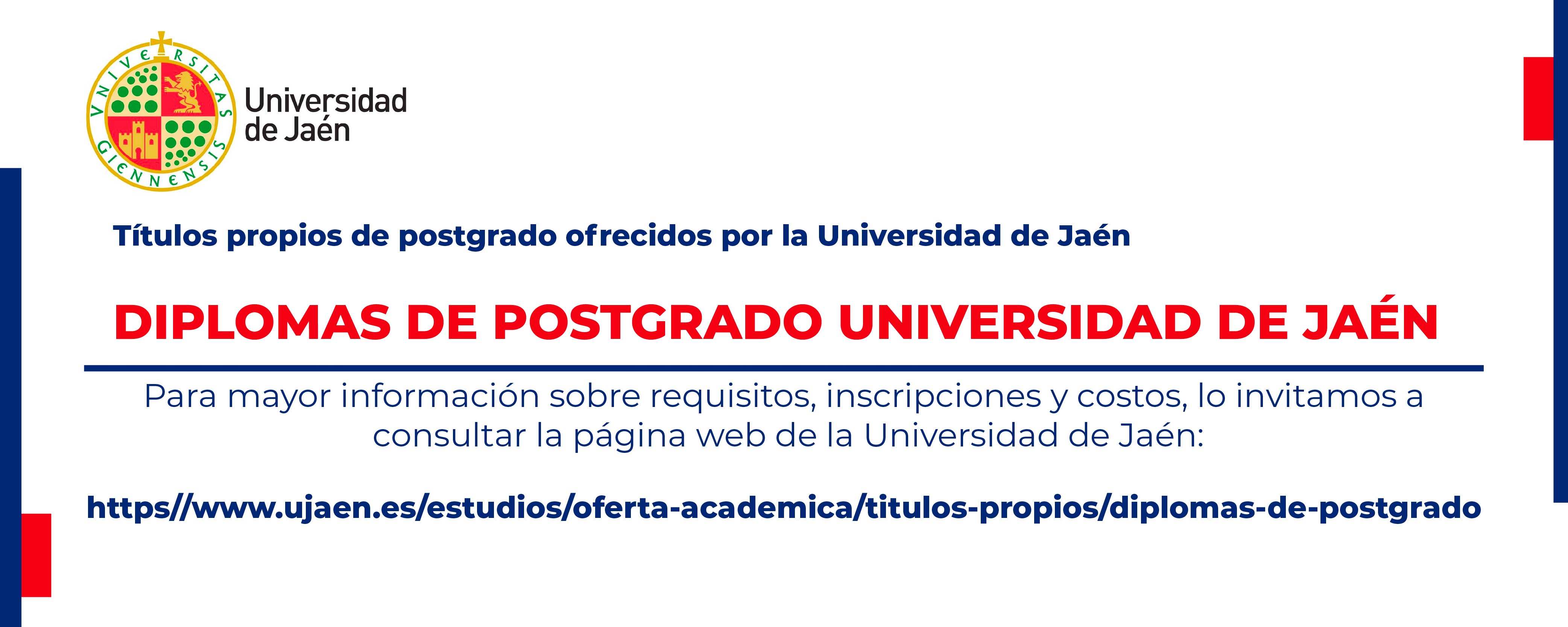 DIPLOMAS DE POSTGRADO UNIVERSIDAD DE JAÉN