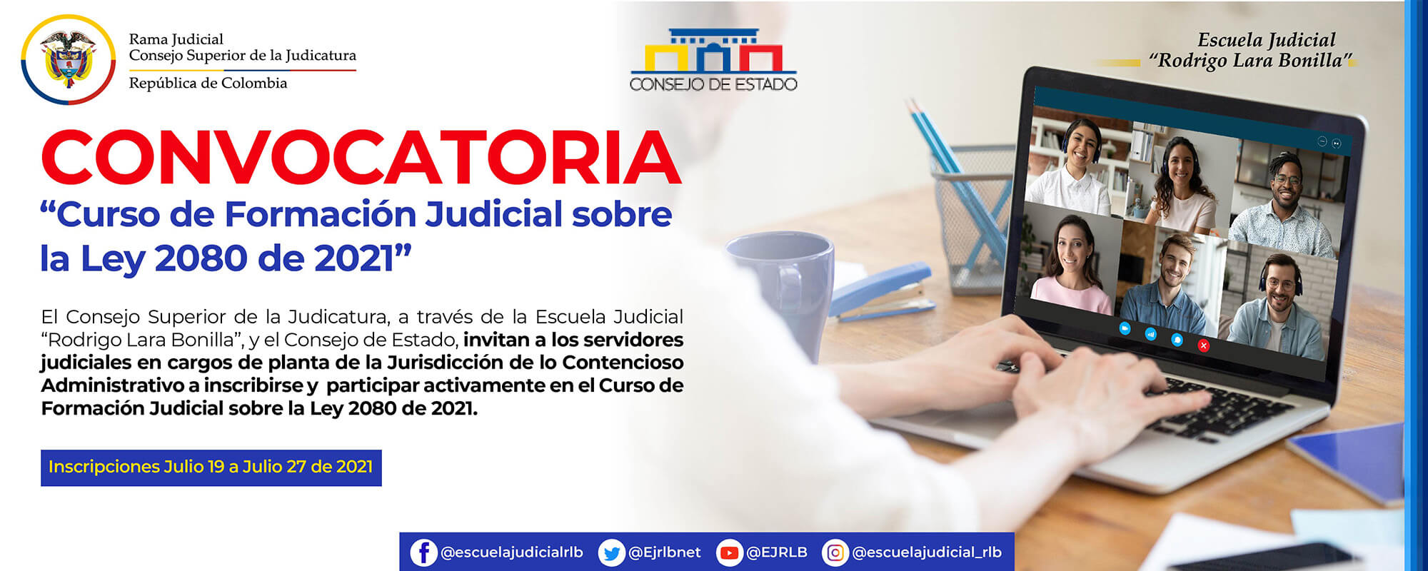 CONVOCATORIA Curso de Formación Judicial sobre la Ley 2080 de 2021