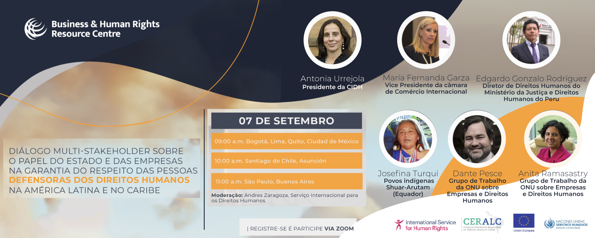 “Dialogo multi actor sobre el rol del Estado y de las Empresas para garantizar el respeto de las personas defensoras de Derechos Humanos en América Latina y el Caribe"