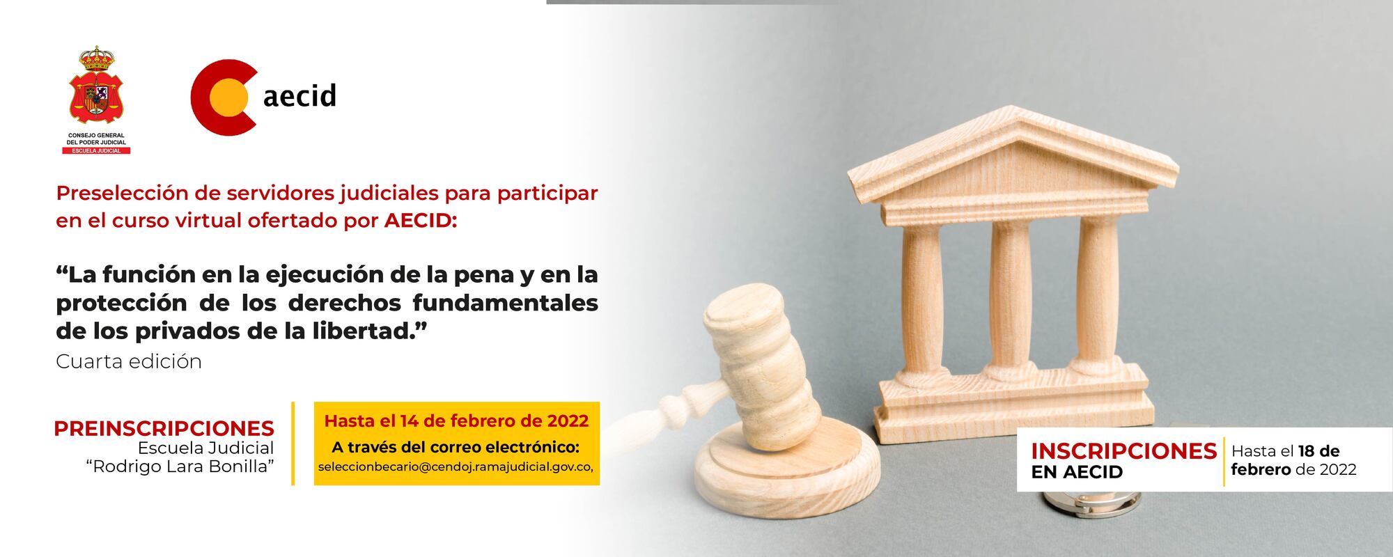 PRESELECCIÓN DE SERVIDORES JUDICIALES PARA PARTICIPAR EN EL CURSO OFERTADO POR AECID