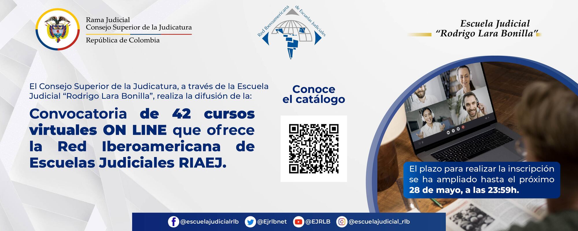 AMPLIACIÓN PLAZO DE INSCRIPCIÓN-CATÁLOGO FORMATIVO DE LA RED IBEROAMERICANA DE ESCUELAS JUDICIALES (RIAEJ) 2023 