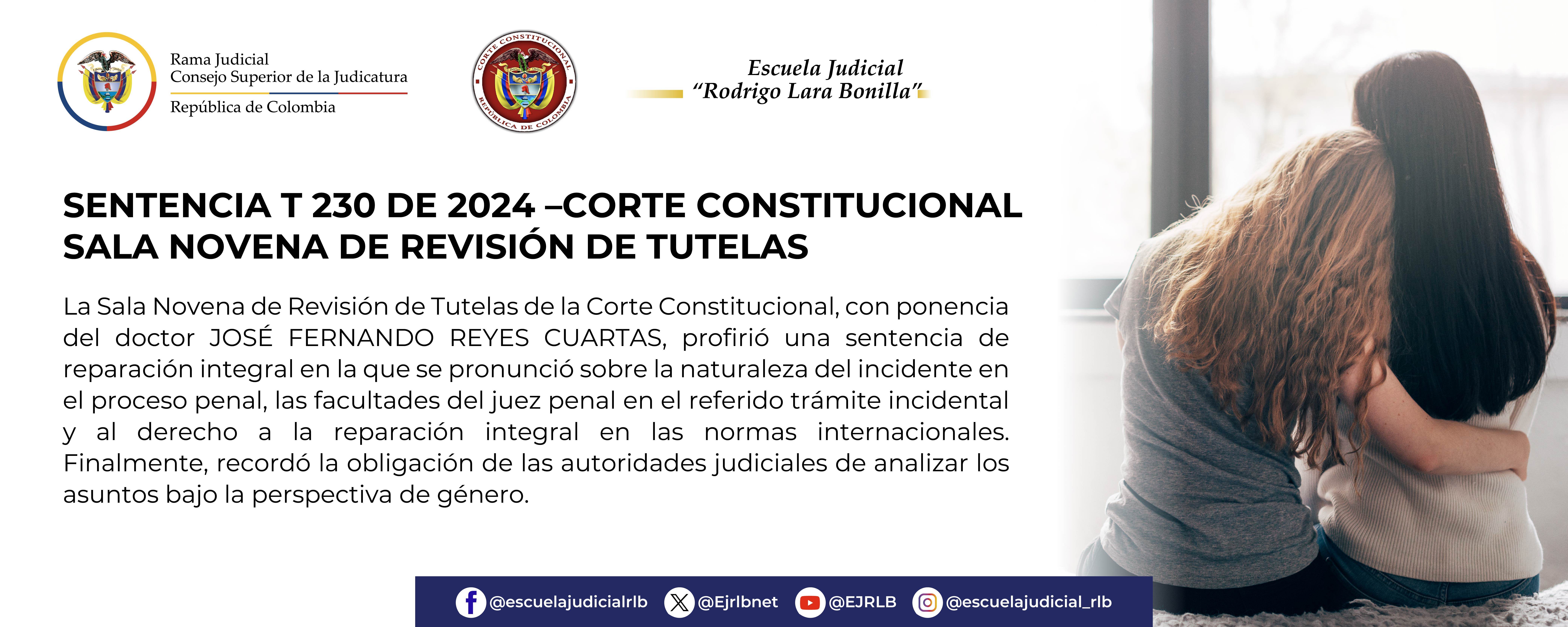SENTENCIA T 230 DE 2024 – CORTE CONSTITUCIONAL SALA NOVENA DE REVISIÓN DE TUTELAS