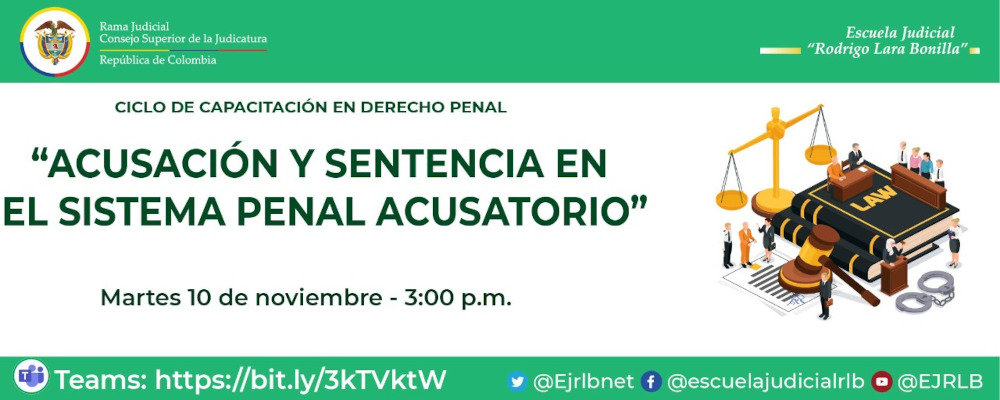 II CICLO DE CAPACITACIONES EN DERECHO PENAL  5ª VIDEOCONFERENCIA  “ACUSACIÓN Y SENTENCIA EN EL SISTEMA PENAL ACUSATORIO”
