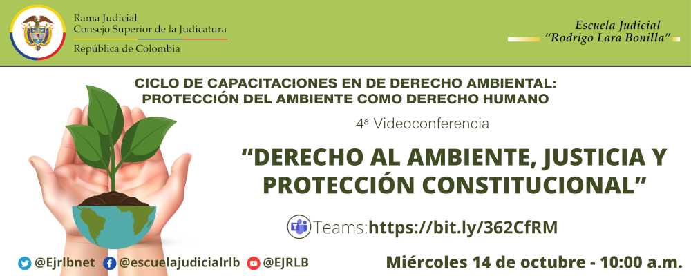  CICLO DE FORMACIÓN EN DERECHO AMBIENTAL: PROTECCION DEL AMBIENTE COMO DERECHO HUMANO    4ª VIDEOCONFERENCIA:  "DERECHO AL AMBIENTE, JUSTICIA Y PROTECCIÓN CONSTITUCIONAL”