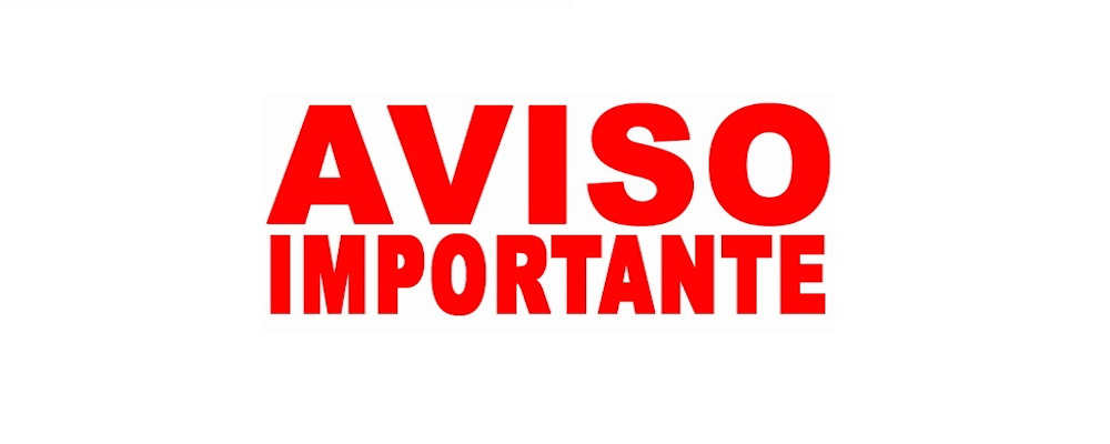 AVISO IMPORTANTE CONVOCATORIA 27 DE 2018