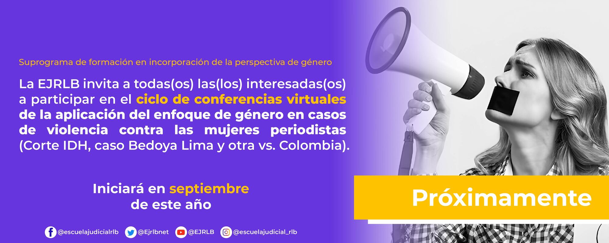 Ciclo de conferencias virtuales de la aplicación del enfoque de género en casos de violencia contra las mujeres periodistas