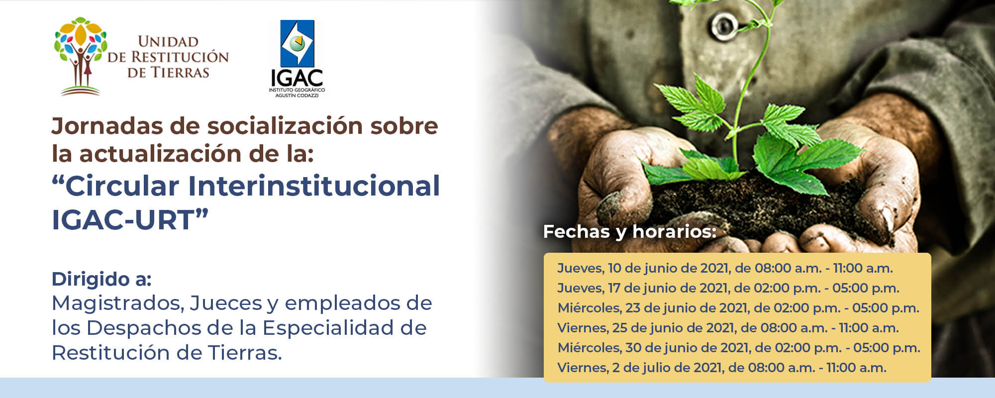 Jornadas de socialización sobre la actualización de la “Circular Interinstitucional IGAC-URT"
