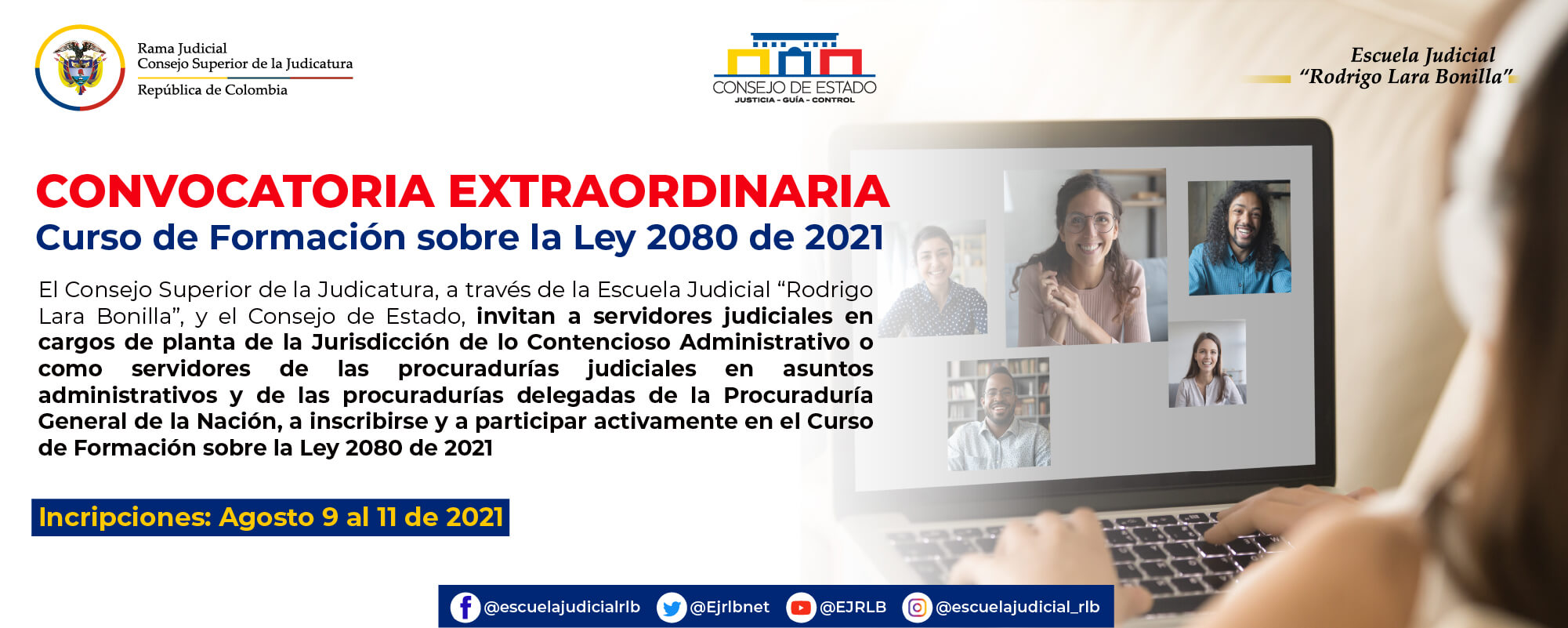 CONVOCATORIA EXTRAORDINARIA Curso de Formación sobre la Ley 2080 de 2021