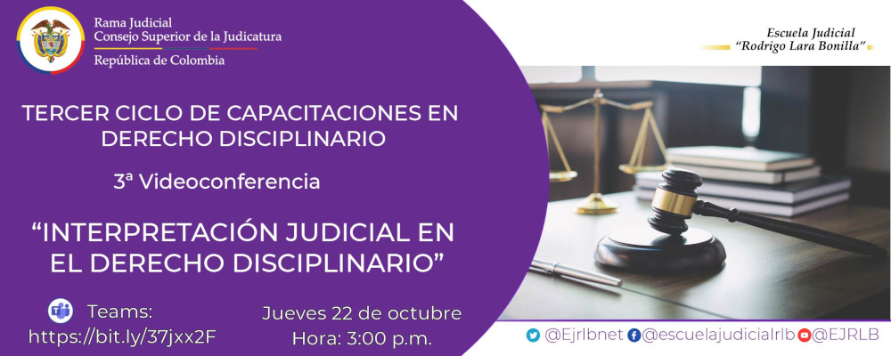 TERCER CICLO DE CAPACITACION EN DERECHO DISCIPLINARIO  16ª VIDEOCONFERENCIA  “INTERPRETACIÓN JUDICIAL EN EL DERECHO DISCIPLINARIO”
