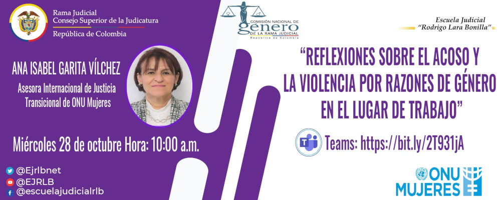 VIDEOCONFERENCIA:   "REFLEXIONES SOBRE EL ACOSO Y LA VIOLENCIA POR RAZONES DE GÉNERO EN EL LUGAR DE TRABAJO”