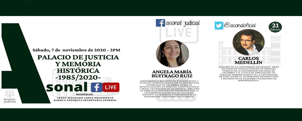 DIFUSIÓN VIDEOCONFERENCIA ON-LINE  "PALACIO DE JUSTICIA MEMORIA HISTÓRICA”