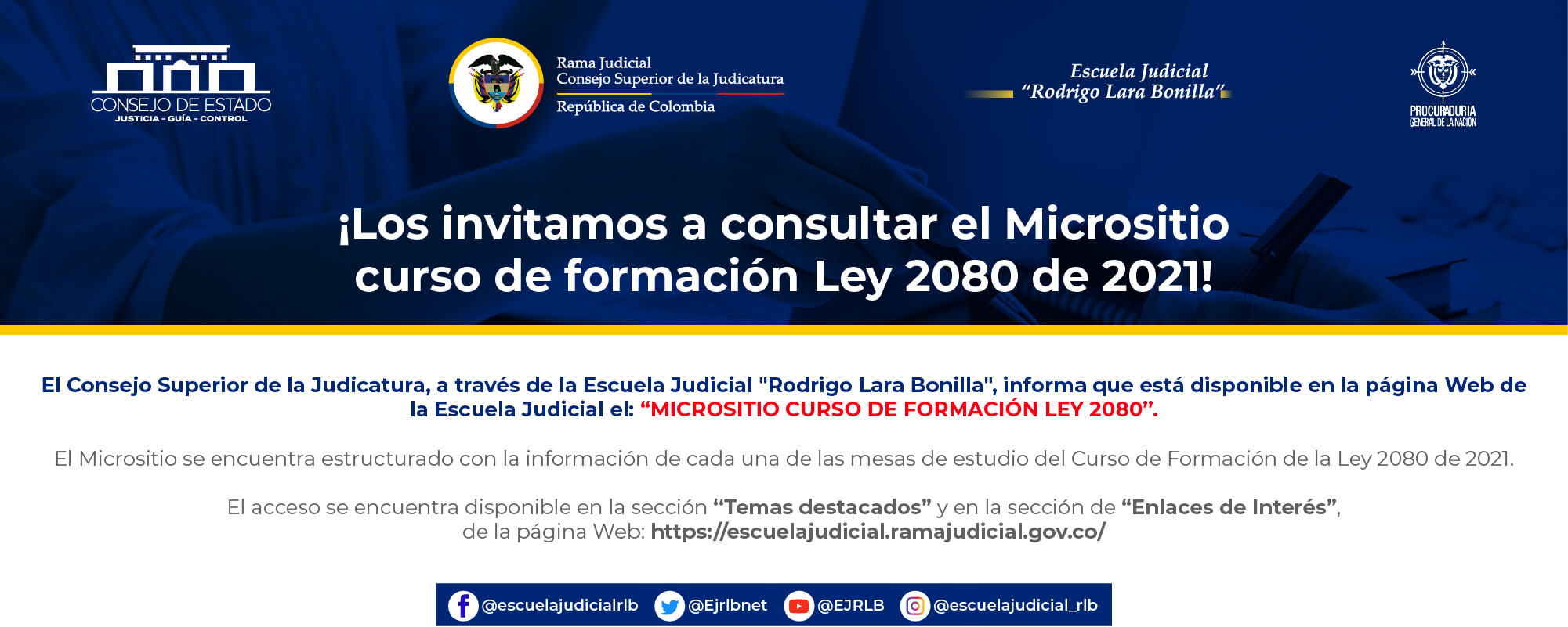 “MICROSITIO CURSO DE FORMACIÓN LEY 2080”.