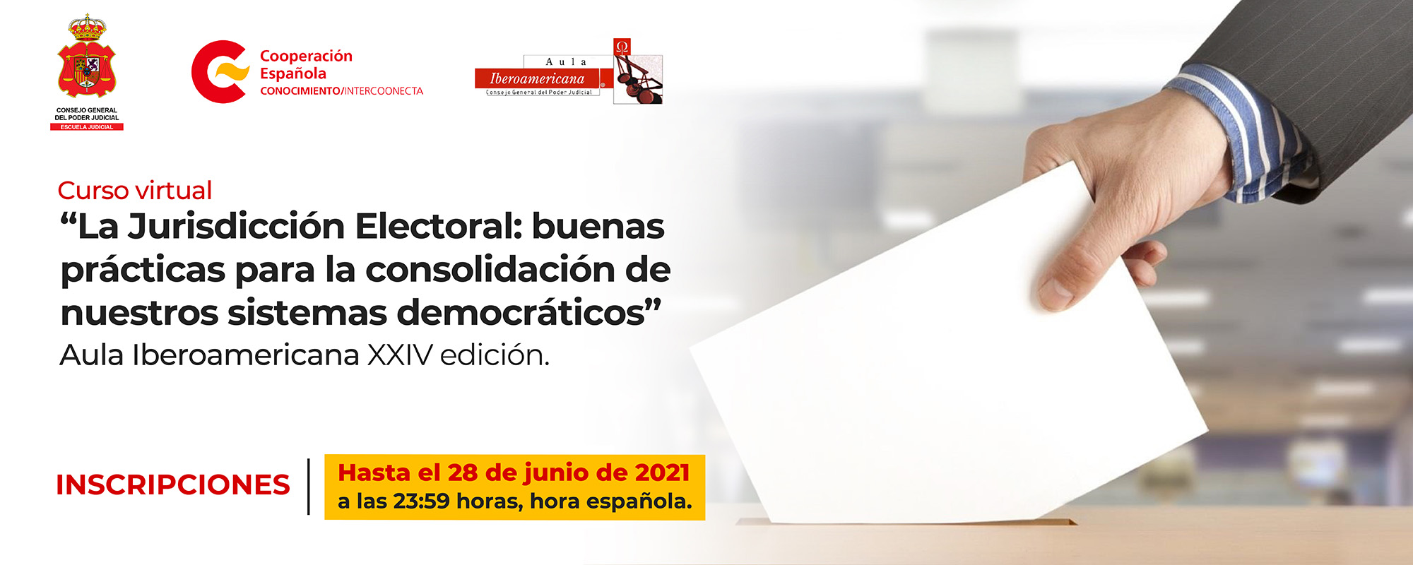Curso virtual: “La Jurisdicción Electoral: Buenas Prácticas para la Consolidación de Nuestros Sistemas Democráticos"