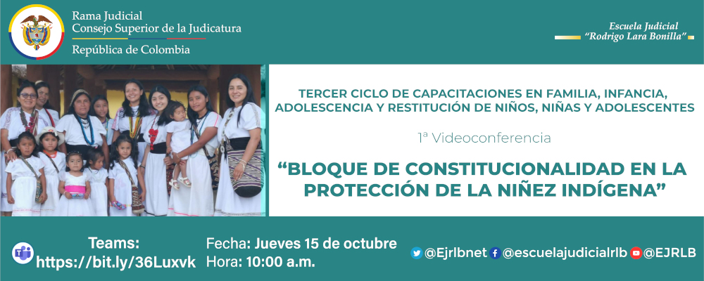 CICLO DE FORMACIÓN EN PROTECCIÓN DE NIÑOS, NIÑAS Y ADOLESCENTES DESDE LA INTERCULTURALIDAD  1ª VIDEOCONFERENCIA  “BLOQUE DE CONSTITUCIONALIDAD EN LA PROTECCIÓN DE LA NIÑEZ INDÍGENA”