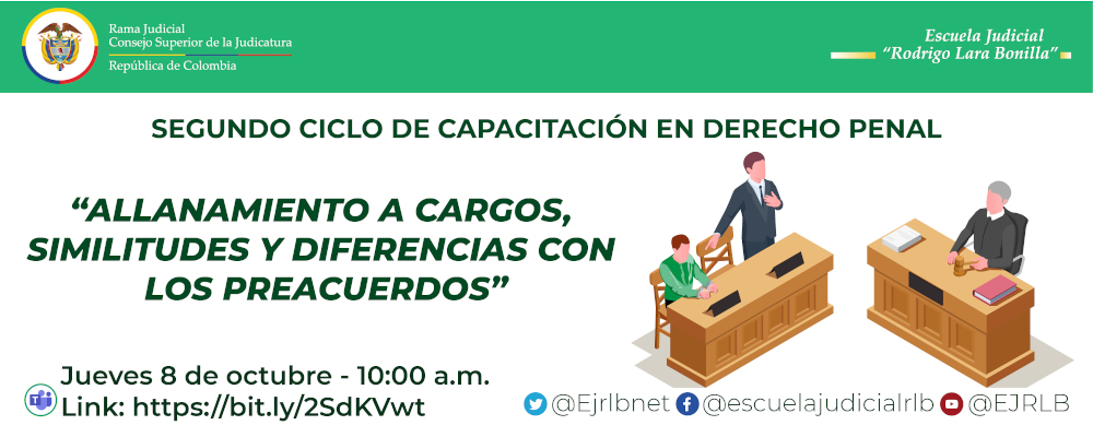 II CICLO DE CAPACITACIONES EN DERECHO PENAL  1ª VIDEOCONFERENCIA   “ALLANAMIENTO A CARGOS, SIMILITUDES Y DIFERENCIAS CON LOS PREACUERDOS”