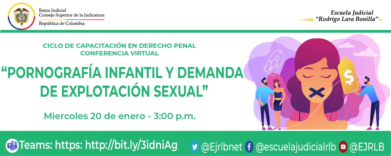 CAPACITACIONES EN DERECHO PENAL  1ª VIDEOCONFERENCIA   “PORNOGRAFÍA INFANTIL Y DEMANDA DE EXPLOTACIÓN SEXUAL”