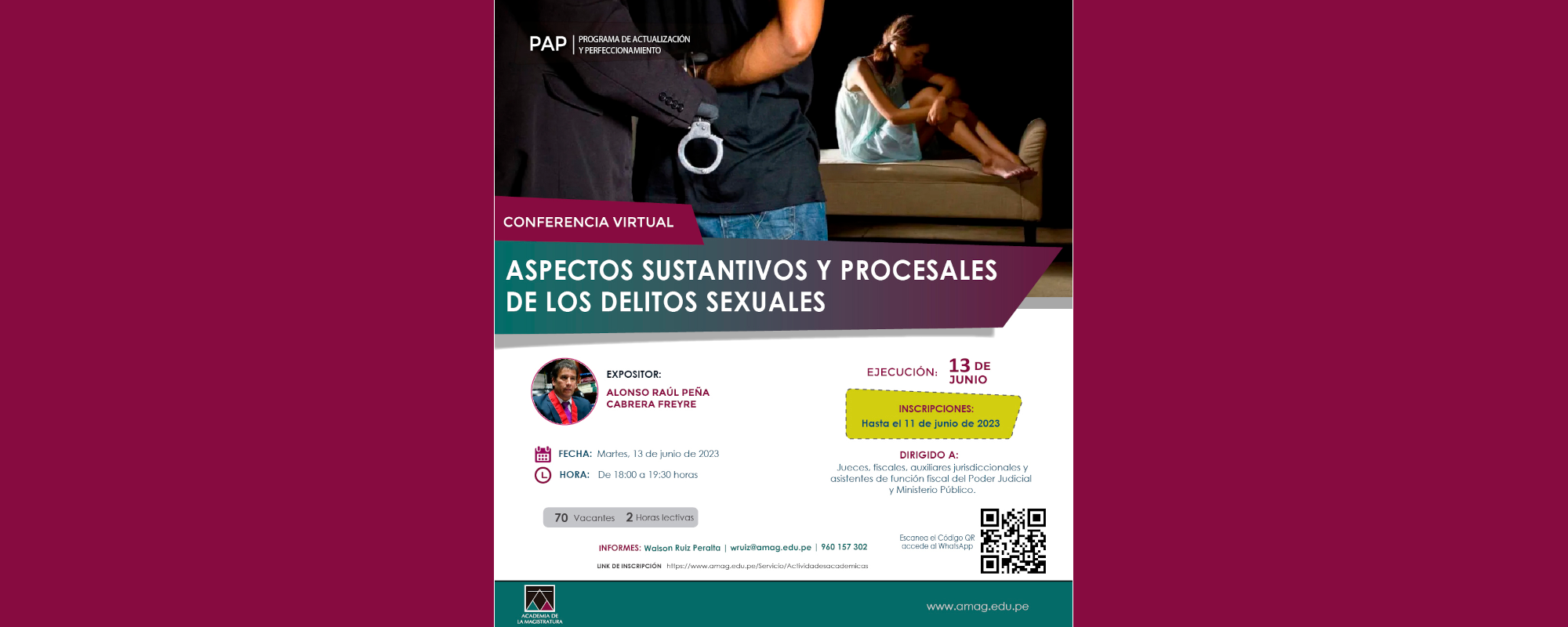 “CONFERENCIA VIRTUAL ASPECTOS SUSTANTIVOS Y PROCESALES DE LOS DELITOS SEXUALES” 