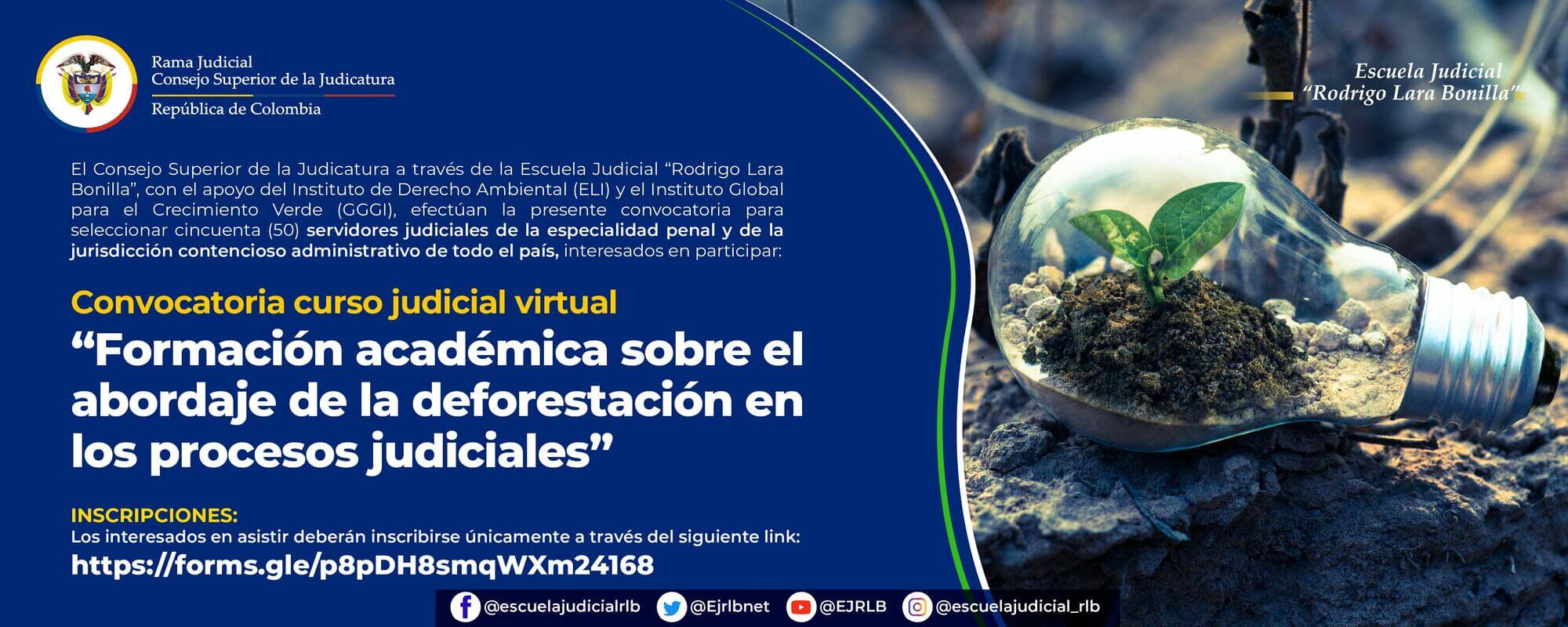 “FORMACIÓN ACADÉMICA SOBRE EL ABORDAJE DE LA DEFORESTACIÓN EN LOS PROCESOS JUDICIALES” 
