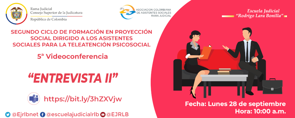 SEGUNDO CICLO DE FORMACIÓN EN PROYECCIÓN SOCIAL DIRIGIDO A LOS ASISTENTES SOCIALES   5ª VIDEOCONFERENCIA   "ENTREVISTA II”