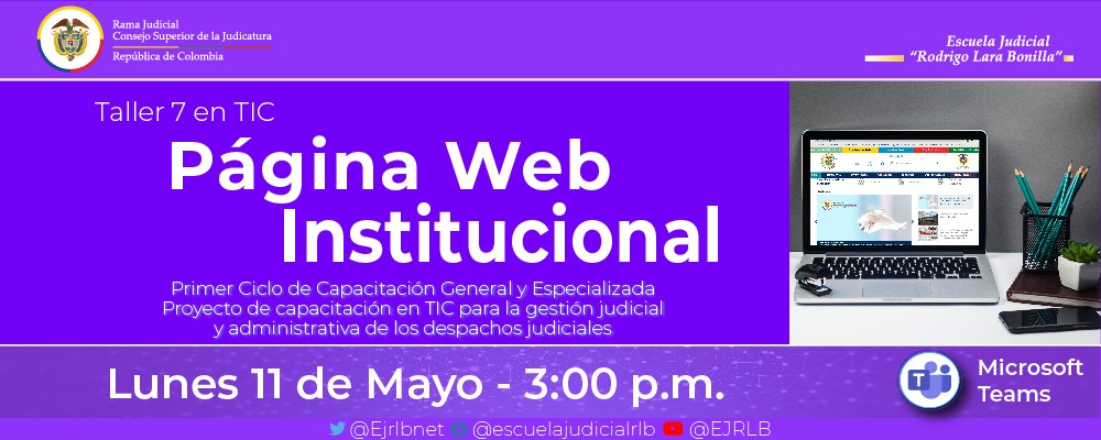 CICLO DE CAPACITACIONES EN TIC   TALLER 7 "PÁGINA WEB INSTITUCIONAL"