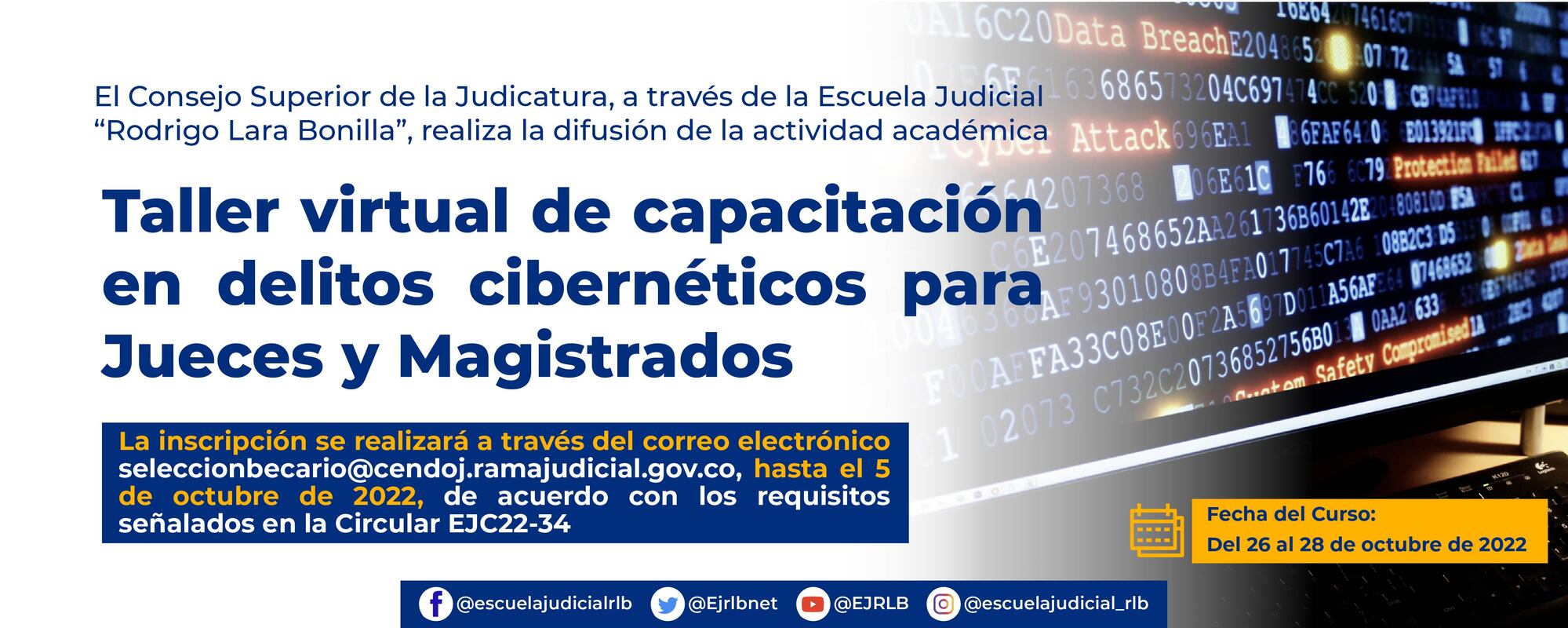 TALLER VIRTUAL DE CAPACITACION EN DELITOS CIBERNETICOS PARA JUECES Y MAGISTRADOS 