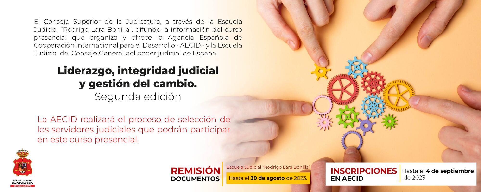 PRESELECCIÓN DE SERVIDORES JUDICIALES PARA PARTICIPAR EN EL CURSO OFERTADO POR AECID 
