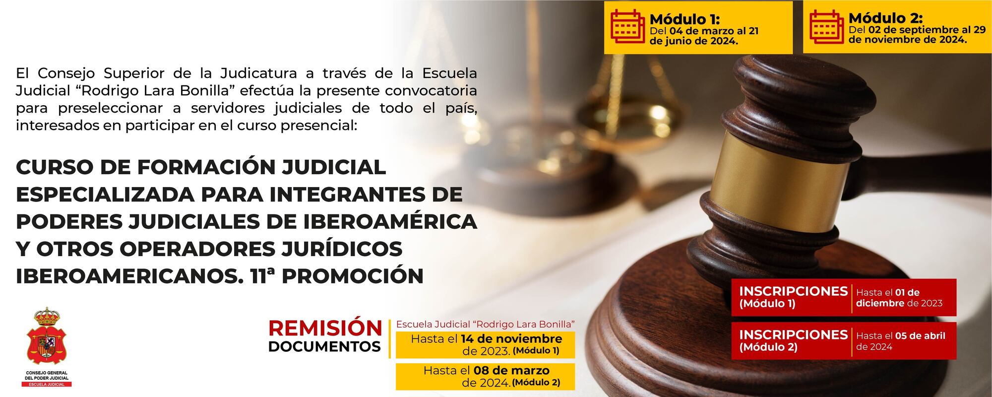 PRESELECCIÓN DE SERVIDORES JUDICIALES PARA PARTICIPAR EN:    CURSO PRESENCIAL