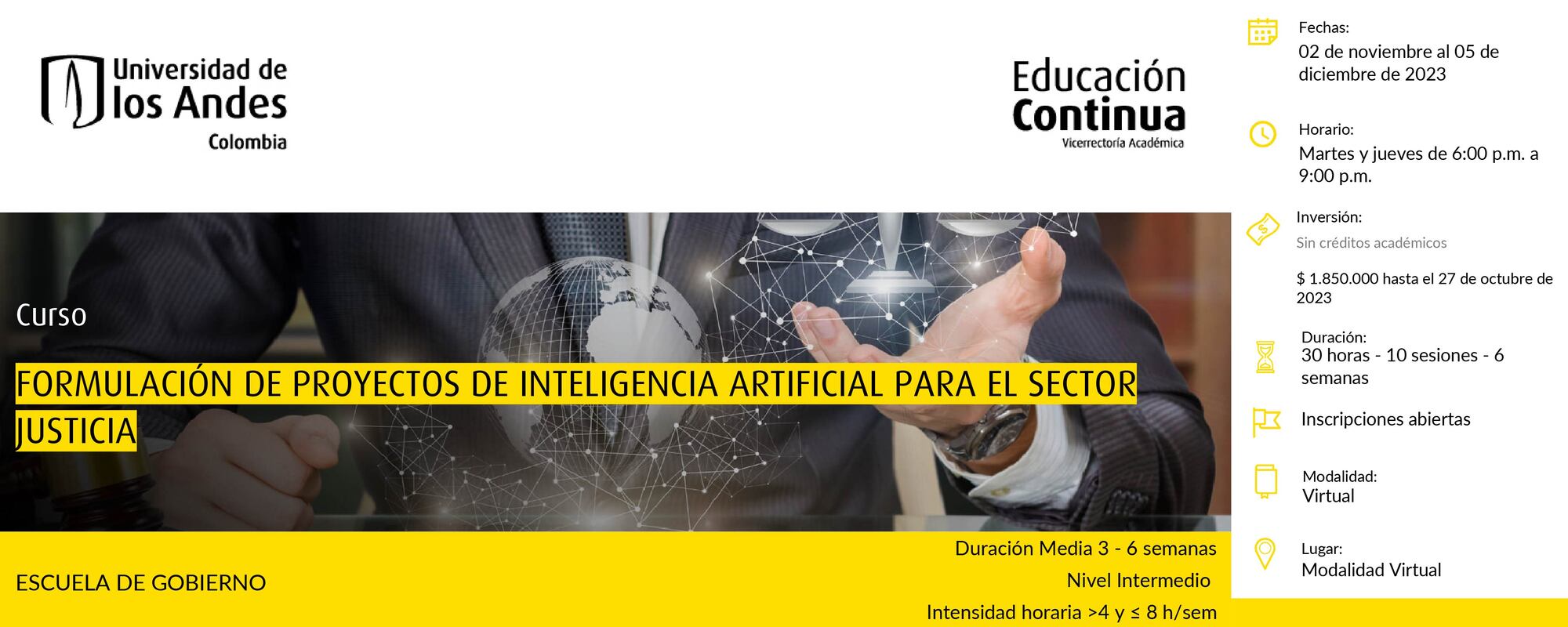 CURSO FORMULACIÓN DE PROYECTOS DE INTELIGENCIA ARTIFICIAL PARA EL SECTOR JUSTICIA